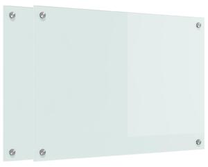 Panel kuchenny 2 pcs Biały 70 x 50 cm szkło hartowane