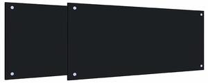 Panel kuchenny 2 pcs Czarny 90 x 40 cm szkło hartowane