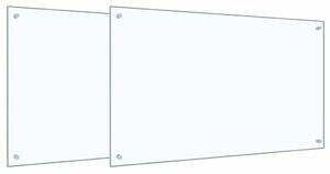 Panel kuchenny 2 pcs przezroczysty 100 x 60 cm szkło hartowane
