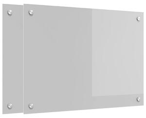 Panel kuchenny 2 pcs Jasnoszary 70 x 50 cm szkło hartowane