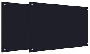 Panel kuchenny 2 pcs Czarny 90 x 60 cm szkło hartowane