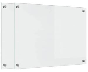 Panel kuchenny 2 pcs przezroczysty 70 x 50 cm szkło hartowane