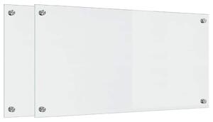 Panel kuchenny 2 pcs przezroczysty 80 x 40 cm szkło hartowane