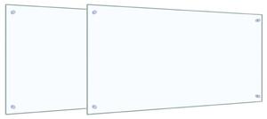 Panel kuchenny 2 pcs przezroczysty 100 x 50 cm szkło hartowane