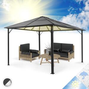 Blumfeldt Pantheon Solid Sky Ambient Solar, pawilon z dachem, 3 × 4 m, poliwęglan, aluminium, podświetlany