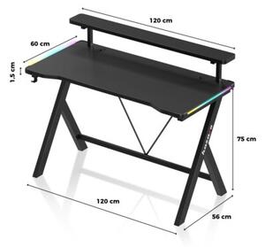 Biurko gamingowe HUZARO Hero 1.9 RGB Czarny