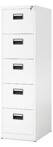 Metalowa szafa kartotekowa SARA V5, 460 x 1630 x 620 mm, biała