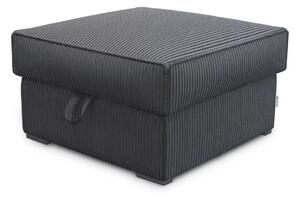 Ciemnoszara pufa SMART COSARO z miejscem do przechowywania 65x65 cm