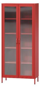 Witryna do salonu ANGELO 800 x 1850 x 450 mm, Modern: czerwona