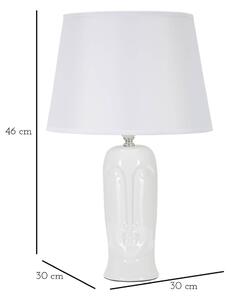 Biała ceramiczna lampa stołowa z tekstylnym kloszem (wys. 46 cm) Statua – Mauro Ferretti