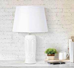 Biała ceramiczna lampa stołowa z tekstylnym kloszem (wys. 46 cm) Statua – Mauro Ferretti