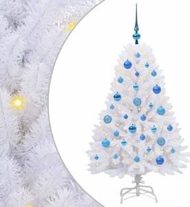 Sztuczna choinka z zawiasami z podstawą Biały 120 cm PVC i Stal