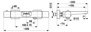 Bateria wannowa natynkowa KFA ARMATURA Malaga 5754-010-81 Czarny