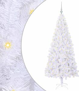 Sztuczna choinka z 300 diodami LED Biały 180 cm PVC i stal