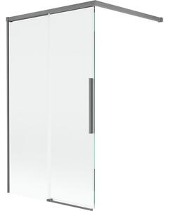 Mexen Rox parawan nawannowy 2-skrzydłowy rozsuwany 100 x 150 cm, transparent, gun metal - 8C9-100-003-95-00