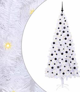 Sztuczna choinka z 300 diodami LED Biały 210 cm PVC i stal
