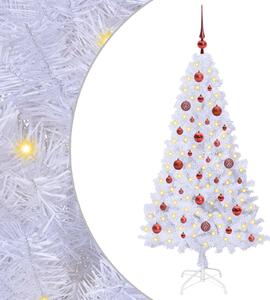 Sztuczna choinka z 150 diodami LED Biały 150 cm PVC i stal