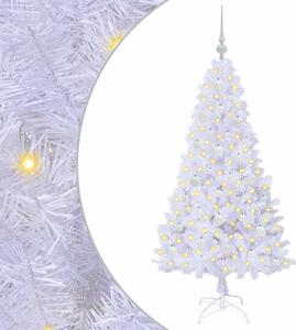 Sztuczna choinka z 150 diodami LED Biały 150 cm PVC i stal