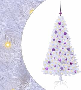 Sztuczna choinka z 150 diodami LED Biały 150 cm PVC i stal