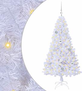 Sztuczna choinka z 150 diodami LED Biały 150 cm PVC i stal