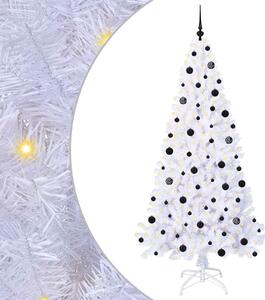 Sztuczna choinka z 300 diodami LED Biały 210 cm PVC i stal