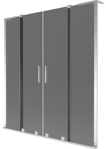 Mexen Velar L Duo parawan nawannowy 2-skrzydłowy rozsuwany 160 x 150 cm, grafit, chrom - 896-160-003-42-01