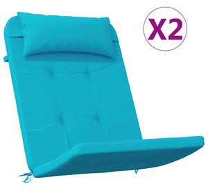 Poduszki na krzesła Gładki 2 pcs Turkusowy 58 x 77 x 4,5 cm