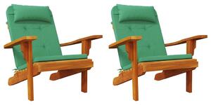 Poduszki na krzesła Gładki 2 pcs Zielony 58 x 77 x 4,5 cm