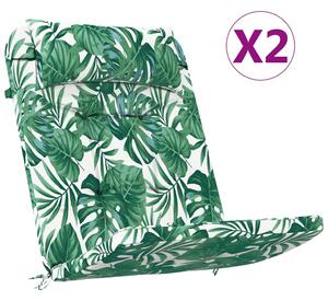 Poduszki na krzesła Liść 2 pcs Wzór liścia 58 x 77 x 4,5 cm