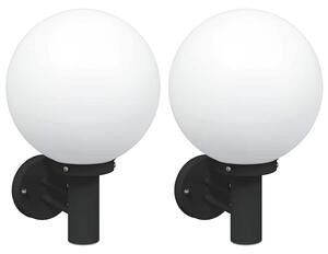 Zewnętrzna lampa ścienna 2 pcs Czarny 28 x 25 x 38 cm
