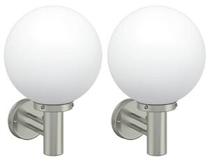 Zewnętrzna lampa ścienna 2 pcs Srebrny 28 x 25 x 38 cm