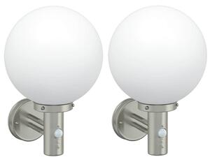 Zewnętrzna lampa ścienna 2 pcs Srebrny 28 x 25 x 38 cm