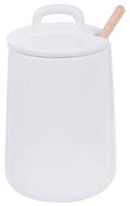 Pojemnik na miód z łyżką porcelanowy WHITELINE 470 ml