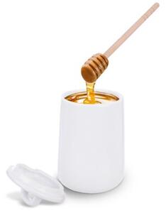 Pojemnik na miód z łyżką porcelanowy WHITELINE 470 ml