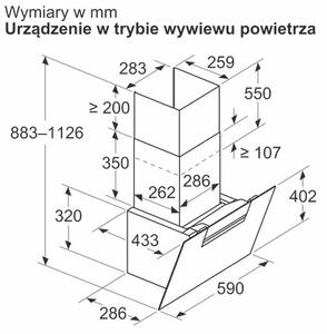 Okap BOSCH DWK67FN60 Czarny 431m3/h 56dB klasa A+ Automatyczne wyÅÄ czanie