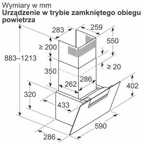 Okap BOSCH DWK67FN60 Czarny 431m3/h 56dB klasa A+ Automatyczne wyÅÄ czanie
