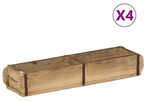Taca 4 pcs Brązowy 57 x 15 x 9 cm Lite Drewno Recyklingowe