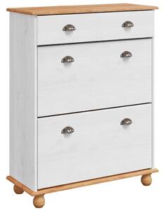 Szafka na buty ASKIM Biały 85 x 35 x 108 cm Lite drewno sosnowe