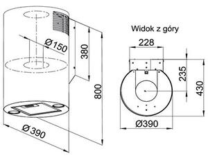 Okap MAAN Elba W 39 Miedziany poÅysk 605m3/h 62dB klasa B