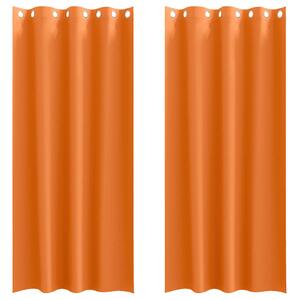 Firany blackout z kółkami 2 pcs Jasnopomarańczowy 260 x 140 cm