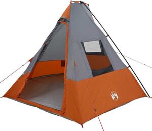 Namiot Tipi Szary i pomarańczowy 383 x 338 x 217 cm tafta