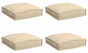 Poduszka 4 pcs Beżowy 40 x 40 x 8 cm Materiał Oxford