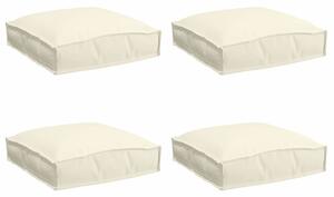 Poduszka 4 pcs Kremowy 40 x 40 x 8 cm Materiał Oxford