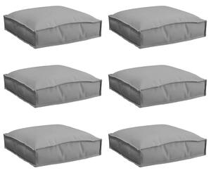 Poduszka 6 pcs Szary 40 x 40 x 8 cm Materiał Oxford