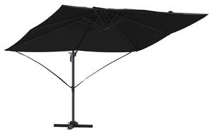 Parasol plażowy Czarny 351 x 250 x 260 cm Poliester i aluminium