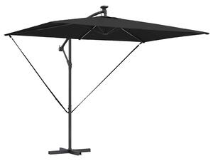 Parasol plażowy Czarny 294 x 200 x 270 cm Poliester i aluminium