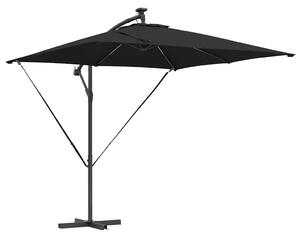 Parasol plażowy Czarny 249 x 249 x 250 cm Poliester i aluminium