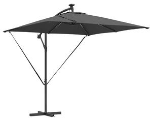 Parasol plażowy z paskami LED Antracyt 249 x 249 x 250 cm