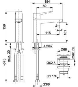Bateria umywalkowa KFA ARMATURA Malaga 4522-815-00 Chrom
