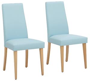 Proste krzesła jasnoniebieskie, sztuczna skóra - 2 sztuki